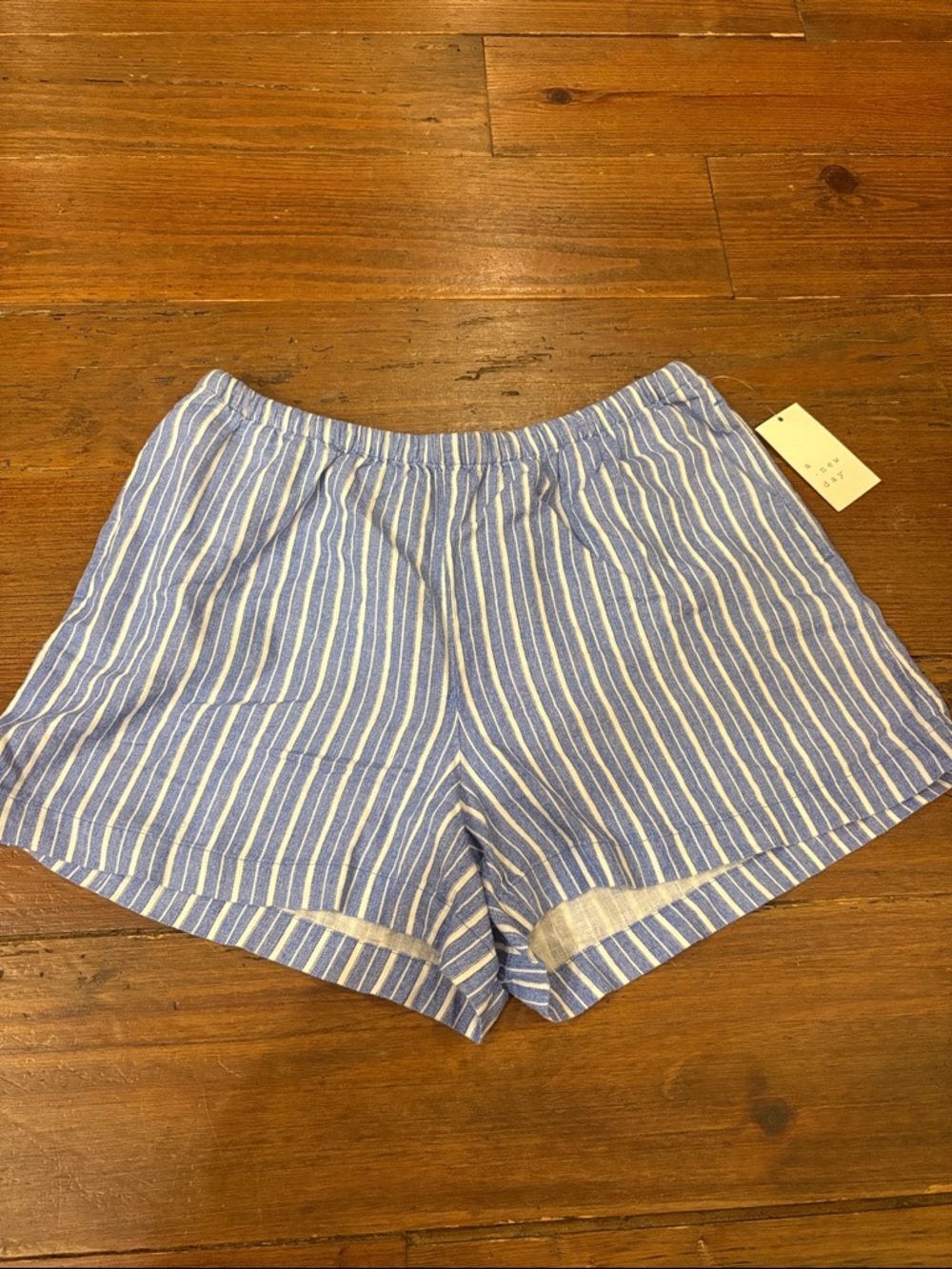 a new day Blue and White Striped Bermuda Shorts
